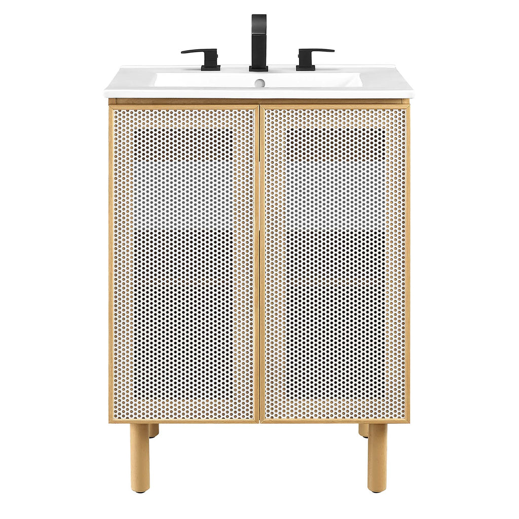 Calla Perforated Metal Bathroom Vanity by Modway