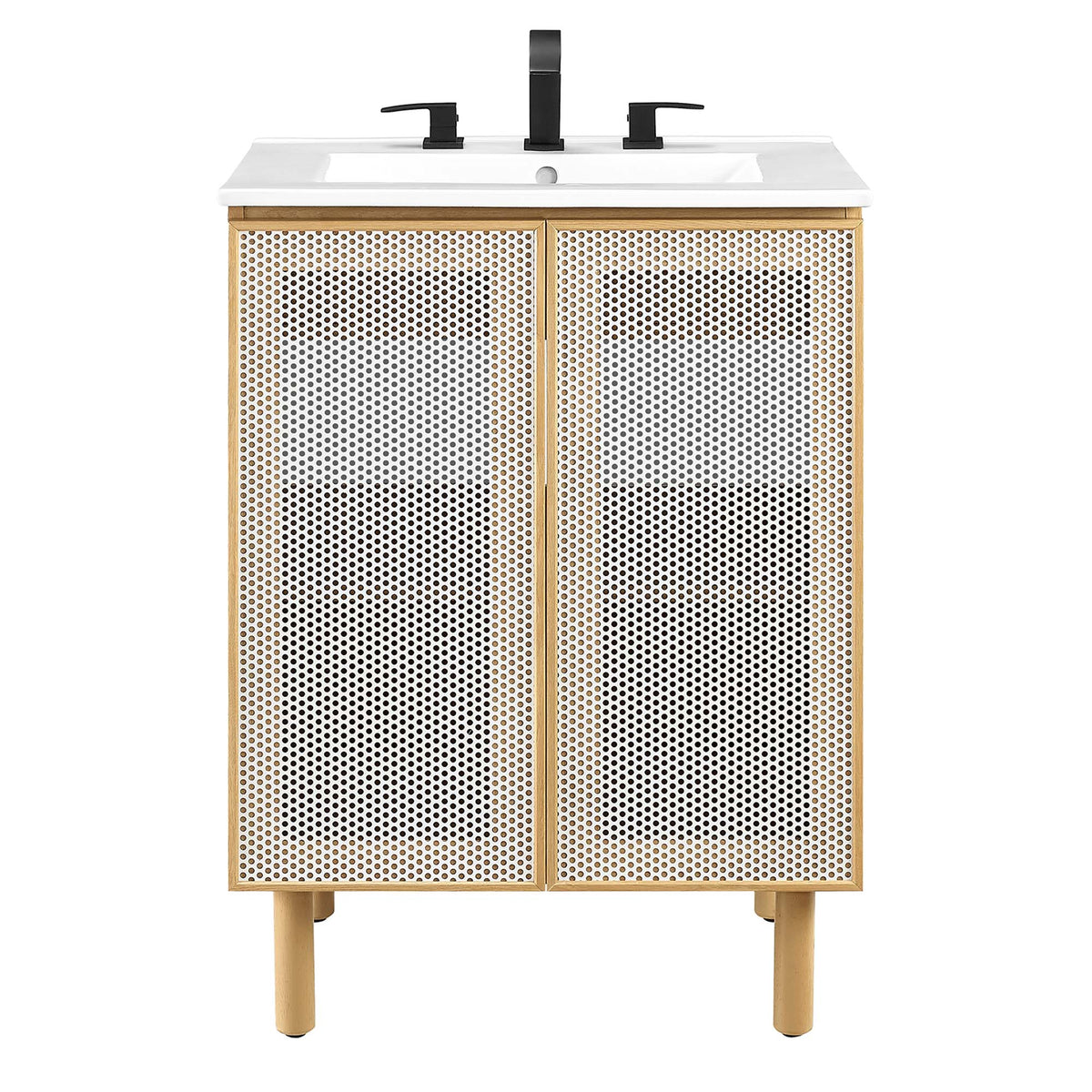 Calla Perforated Metal Bathroom Vanity by Modway