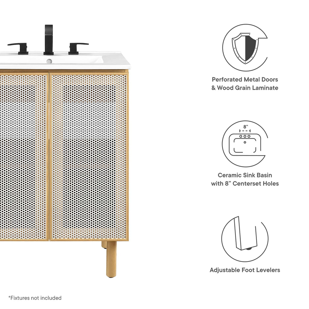 Calla Perforated Metal Bathroom Vanity by Modway