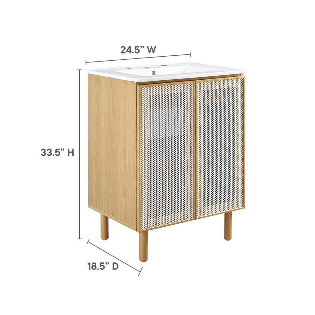 Calla Perforated Metal Bathroom Vanity by Modway