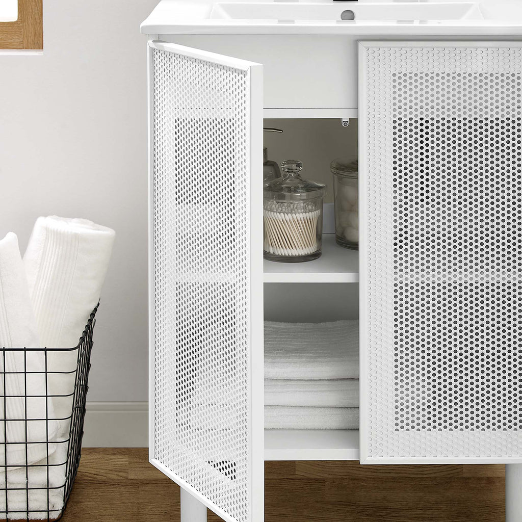 Calla Perforated Metal Bathroom Vanity by Modway