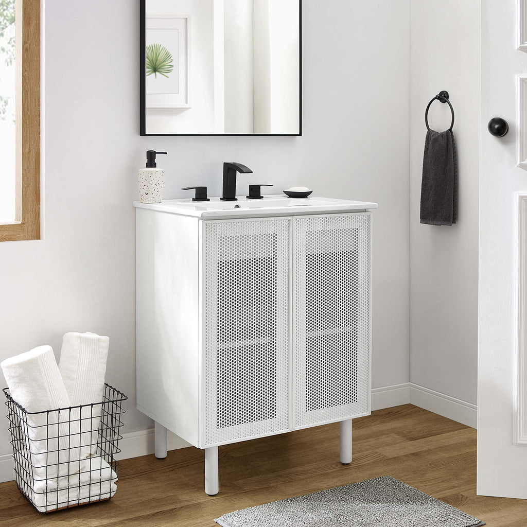 Calla Perforated Metal Bathroom Vanity by Modway