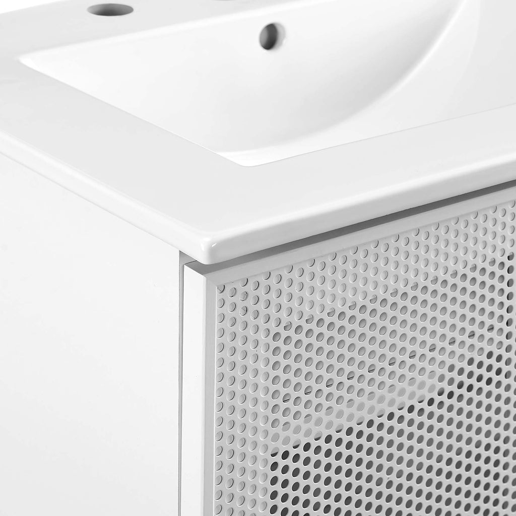 Calla Perforated Metal Bathroom Vanity by Modway