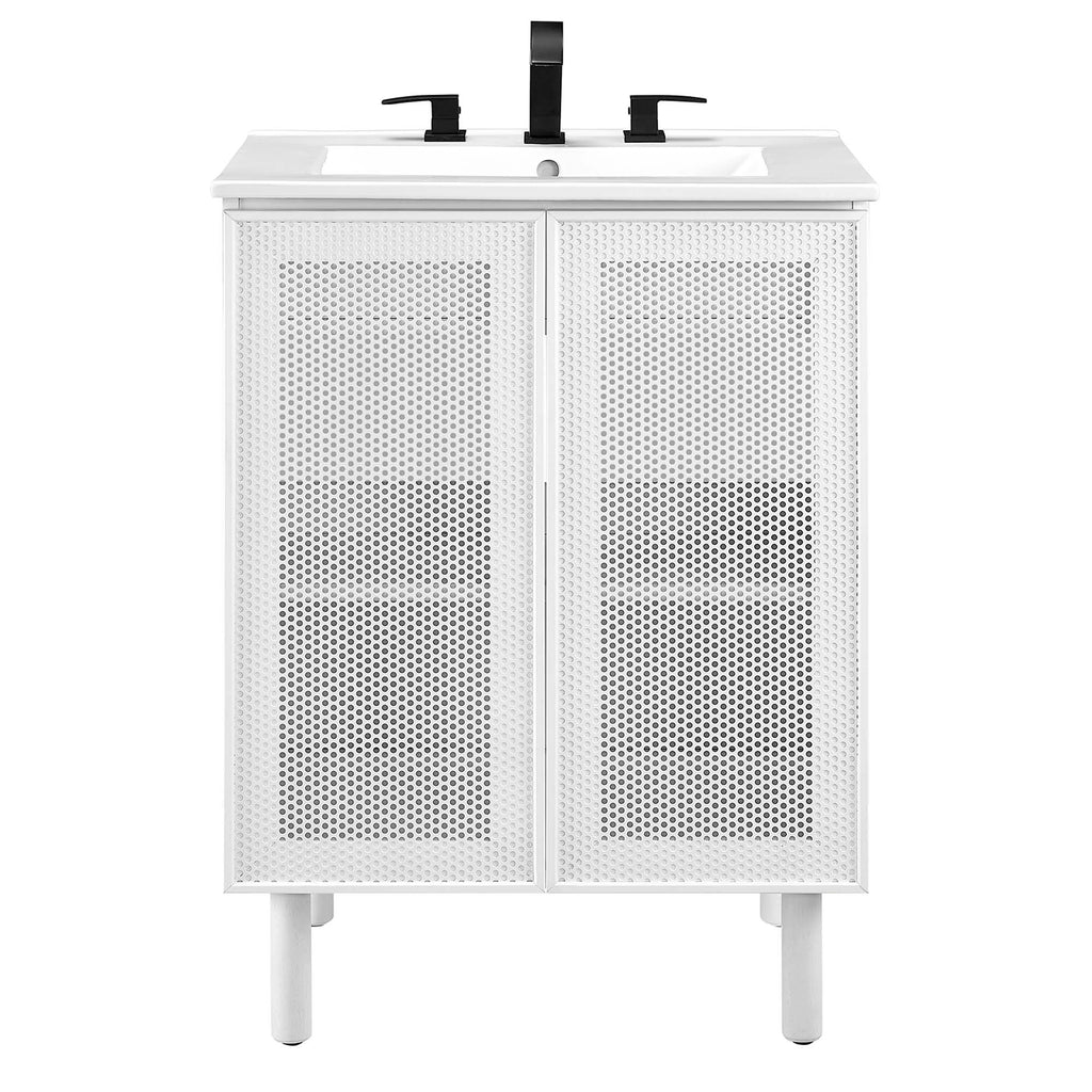 Calla Perforated Metal Bathroom Vanity by Modway