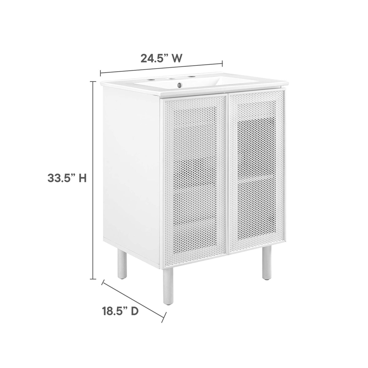 Calla Perforated Metal Bathroom Vanity by Modway