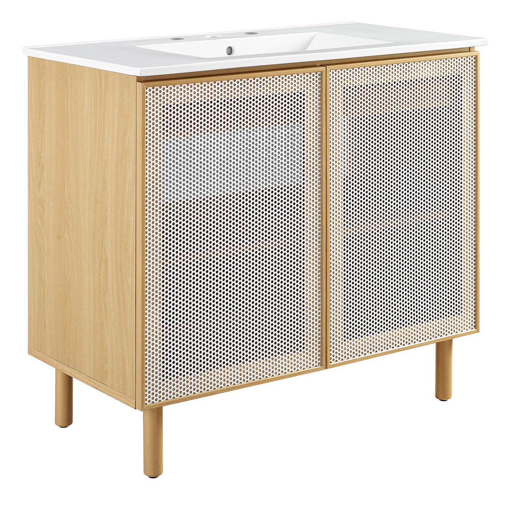 Calla Perforated Metal Bathroom Vanity by Modway