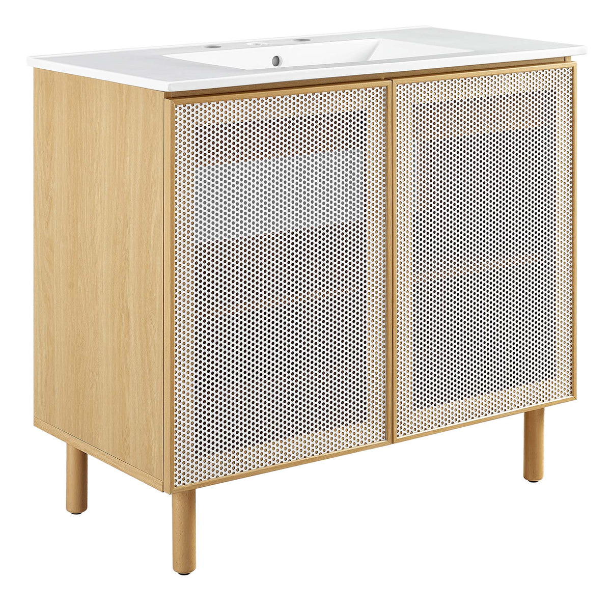 Calla Perforated Metal Bathroom Vanity by Modway