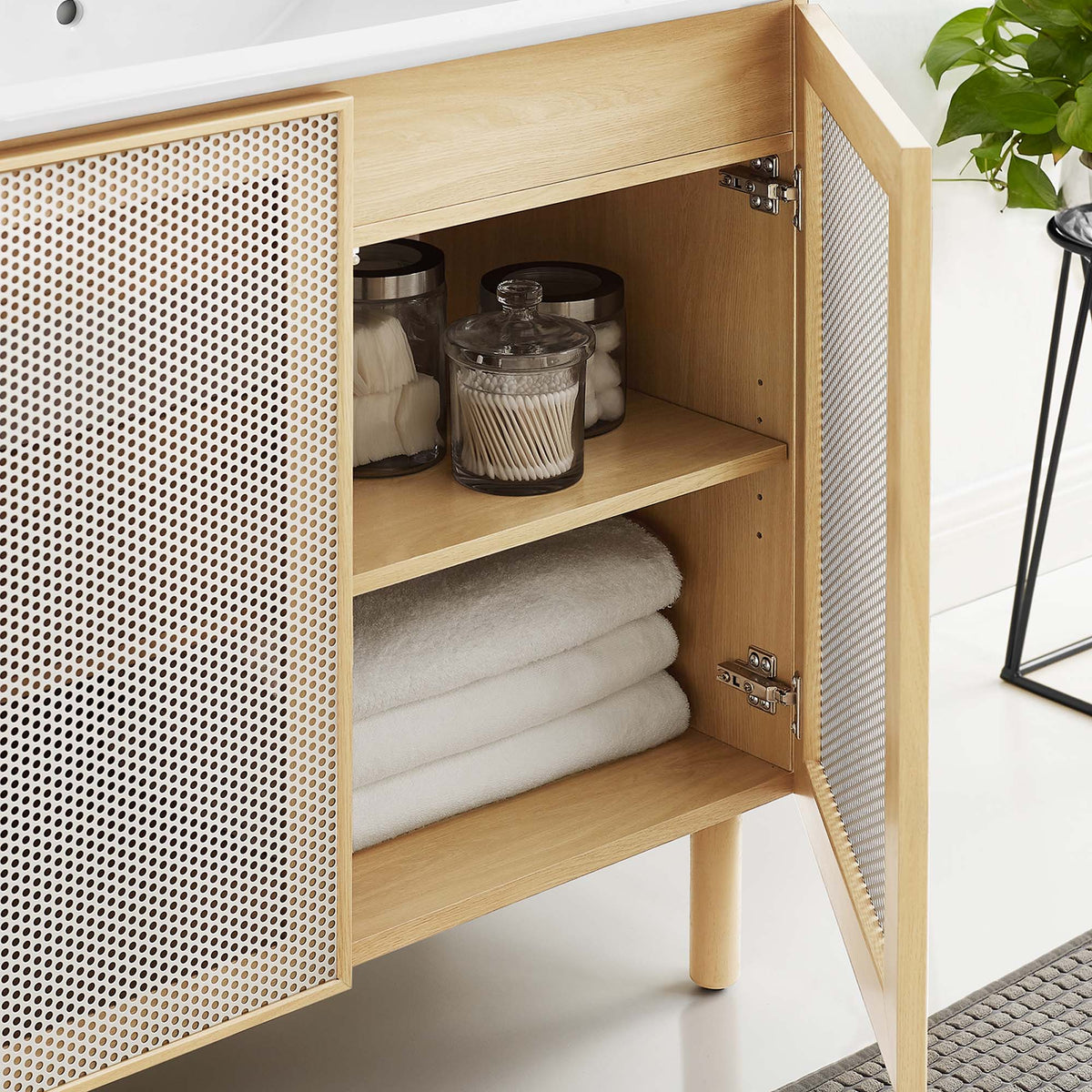 Calla Perforated Metal Bathroom Vanity by Modway
