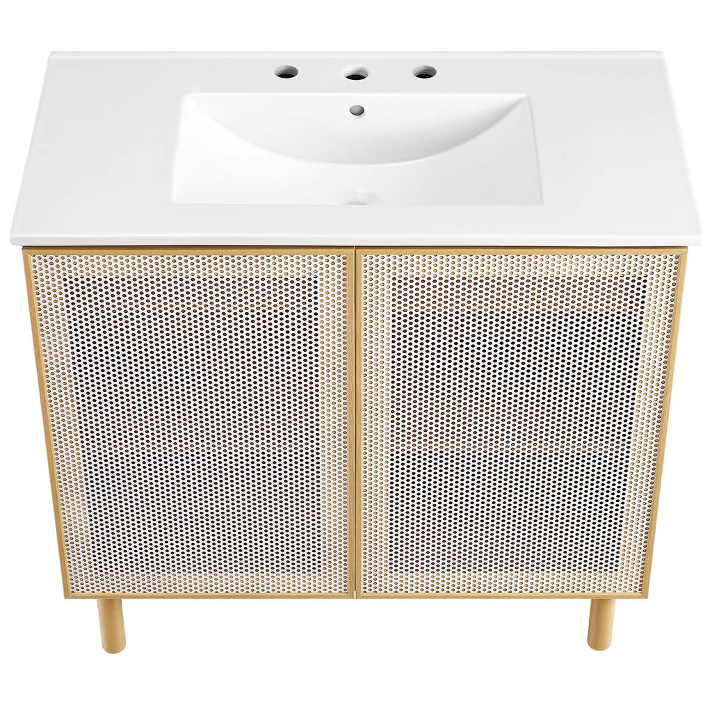 Calla Perforated Metal Bathroom Vanity by Modway