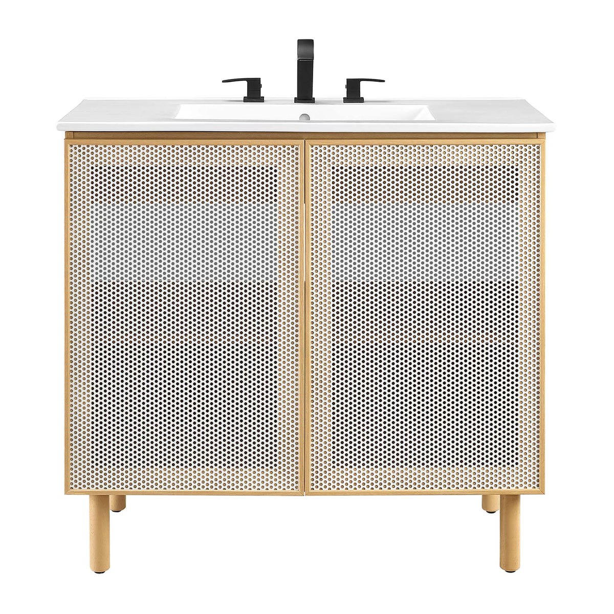 Calla Perforated Metal Bathroom Vanity by Modway