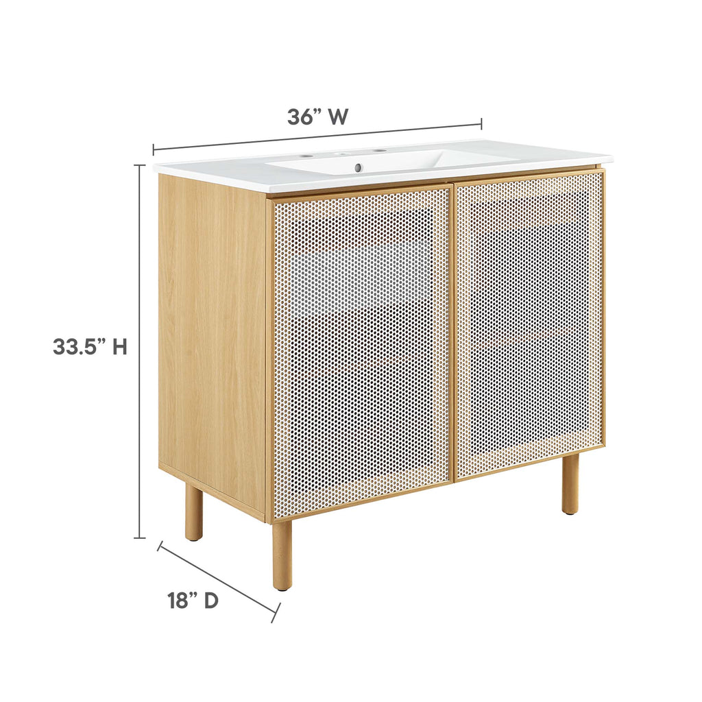 Calla Perforated Metal Bathroom Vanity by Modway