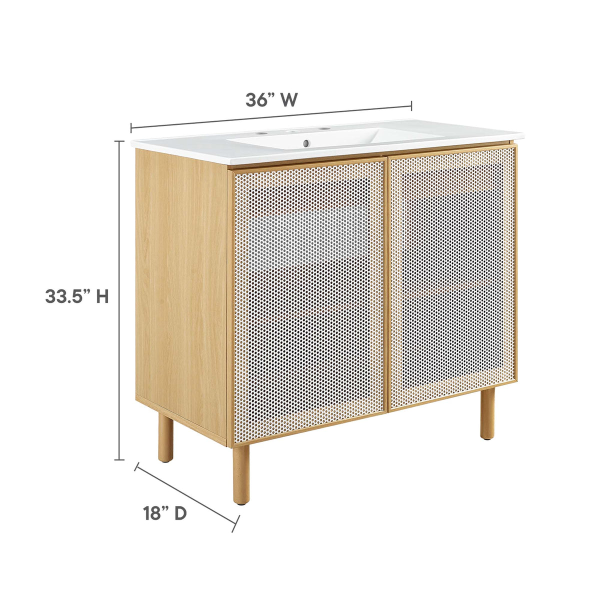 Calla Perforated Metal Bathroom Vanity by Modway