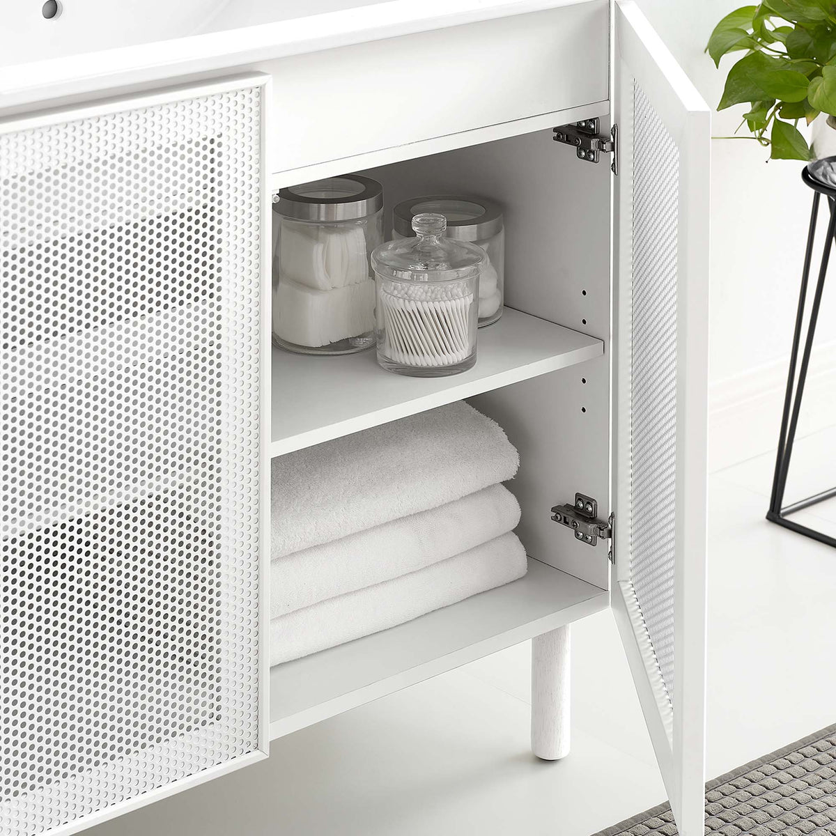 Calla Perforated Metal Bathroom Vanity by Modway