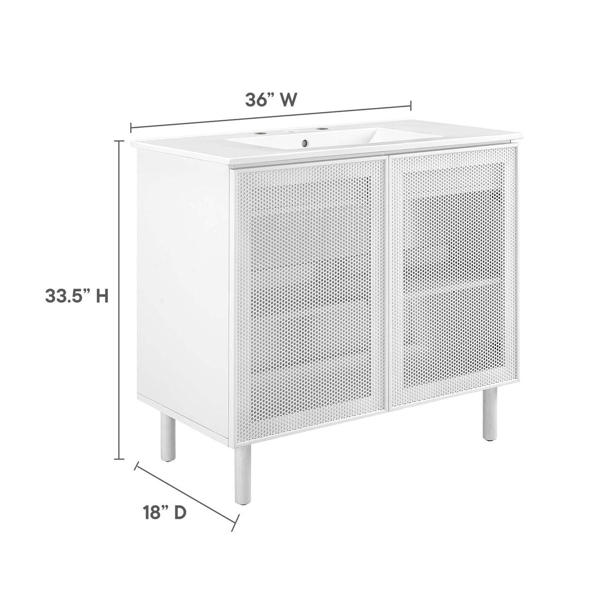 Calla Perforated Metal Bathroom Vanity by Modway