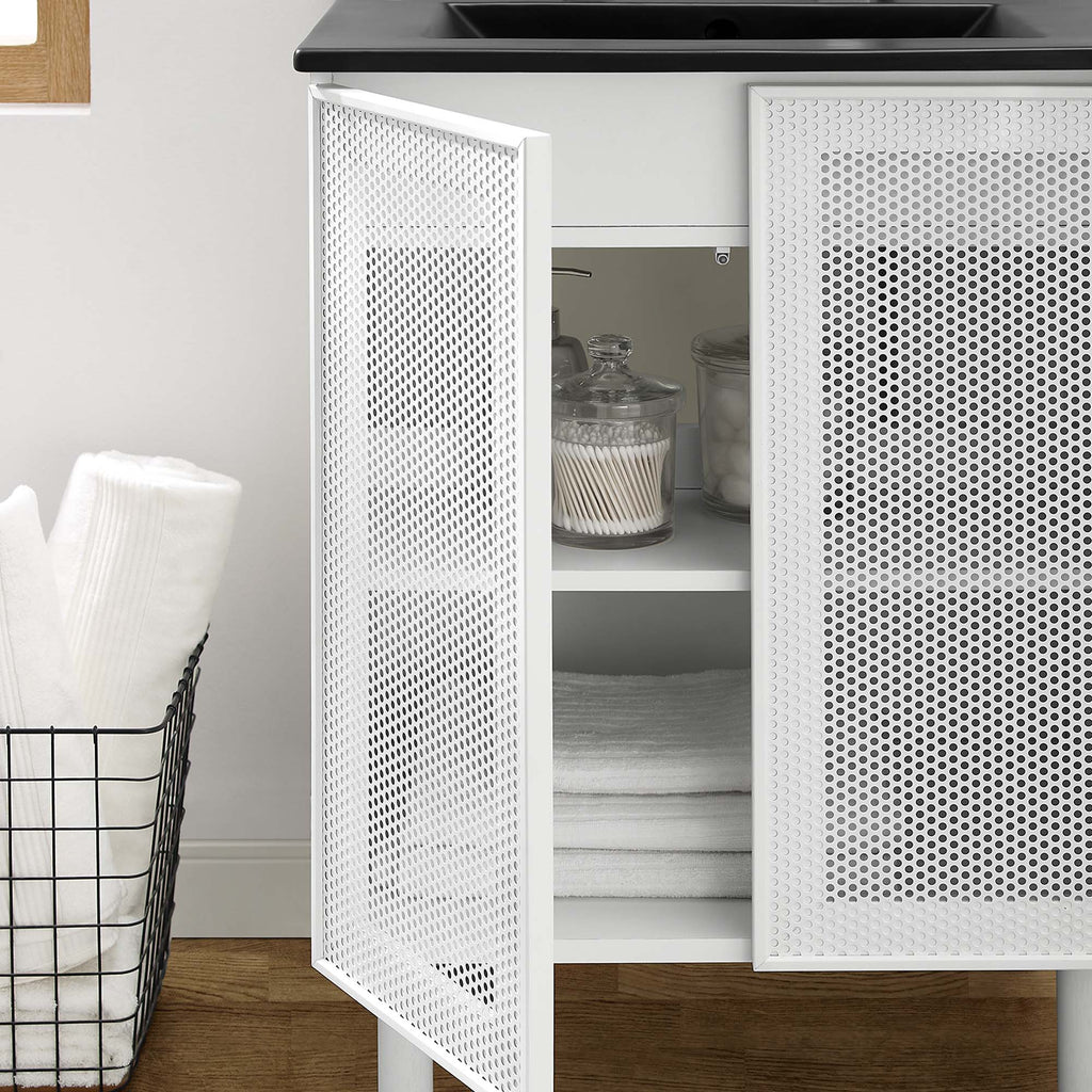 Calla Perforated Metal Bathroom Vanity by Modway