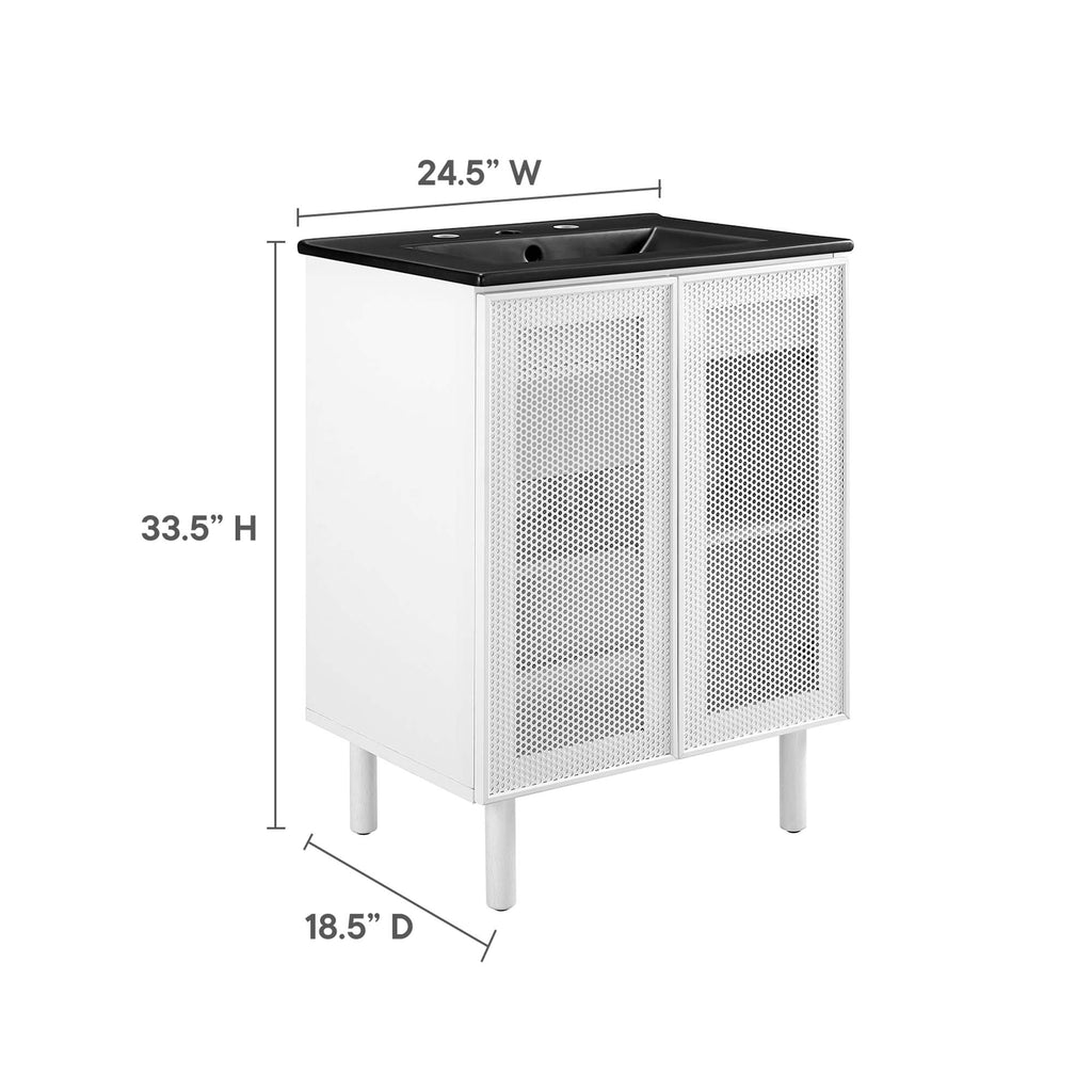 Calla Perforated Metal Bathroom Vanity by Modway