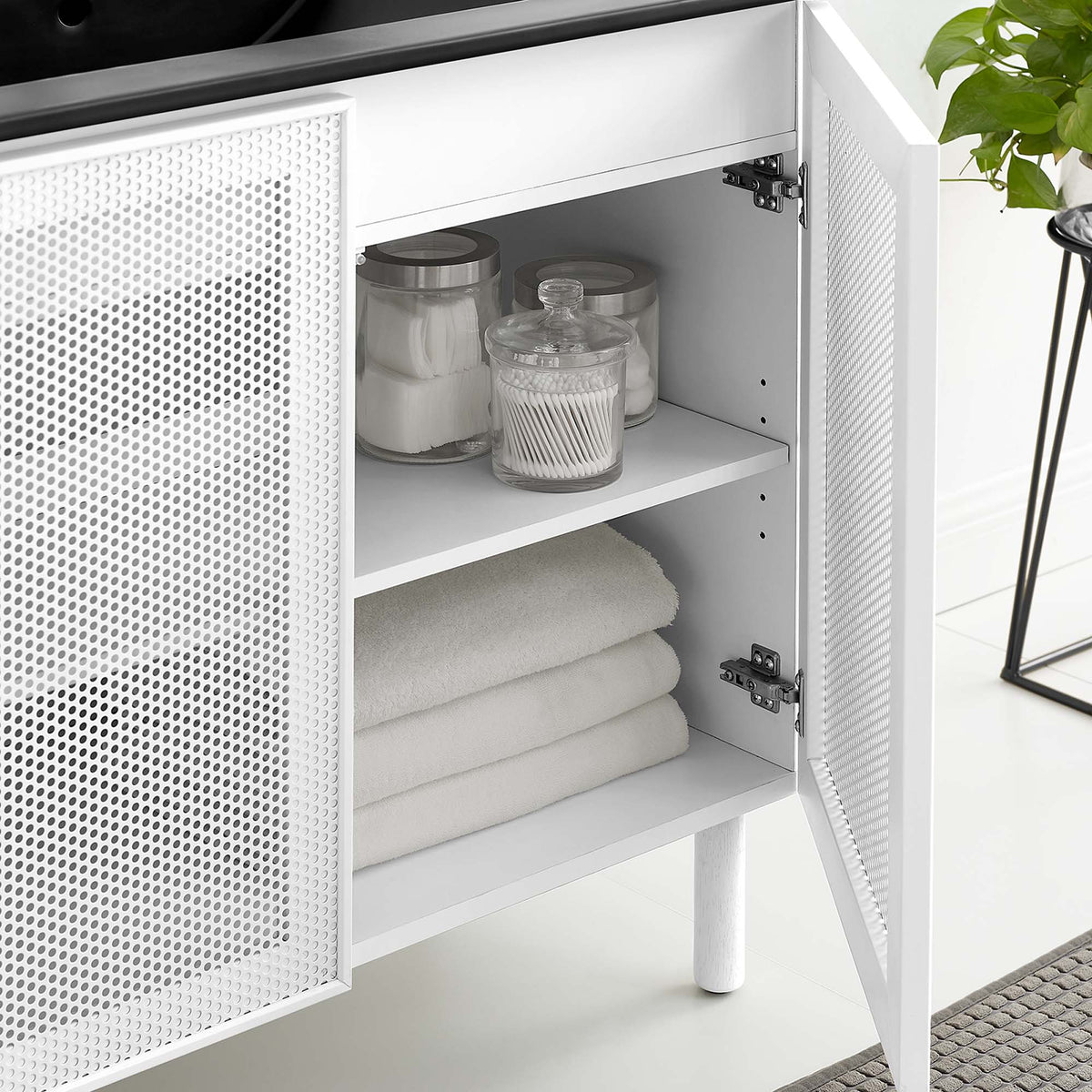 Calla Perforated Metal Bathroom Vanity by Modway