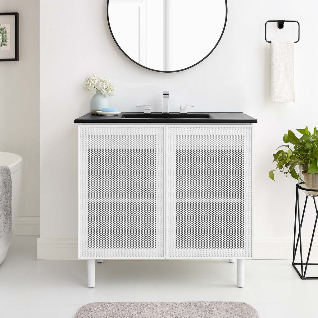 Calla Perforated Metal Bathroom Vanity by Modway