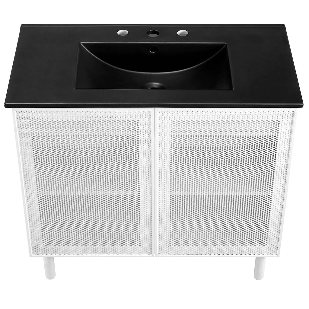 Calla Perforated Metal Bathroom Vanity by Modway