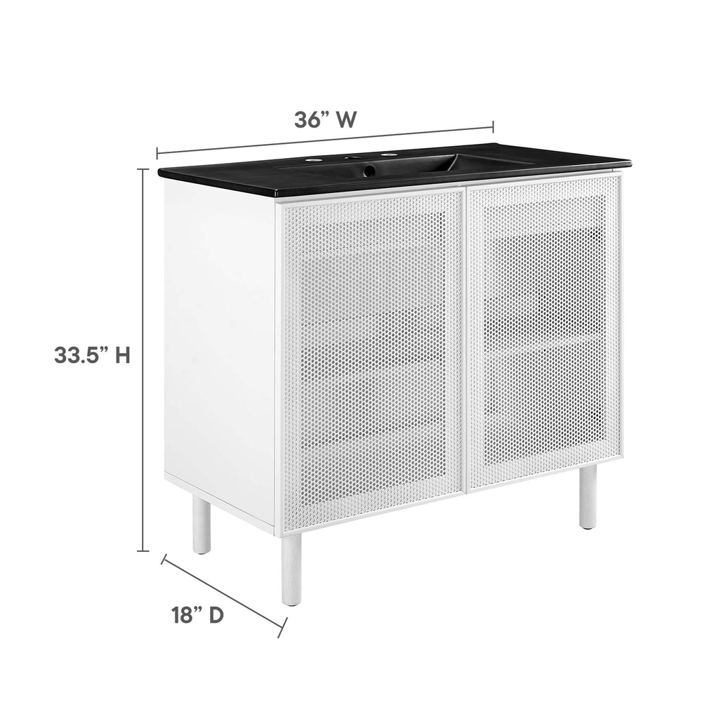 Calla Perforated Metal Bathroom Vanity by Modway