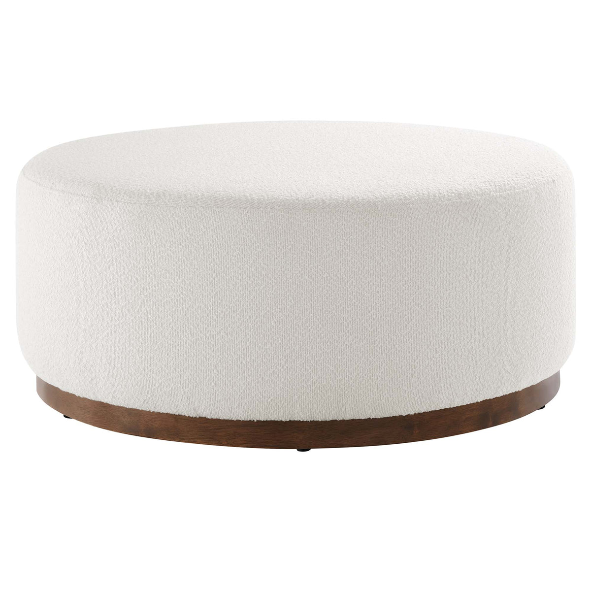Tilden Large Round Boucle Upholstered Upholstered Ottoman by Modway