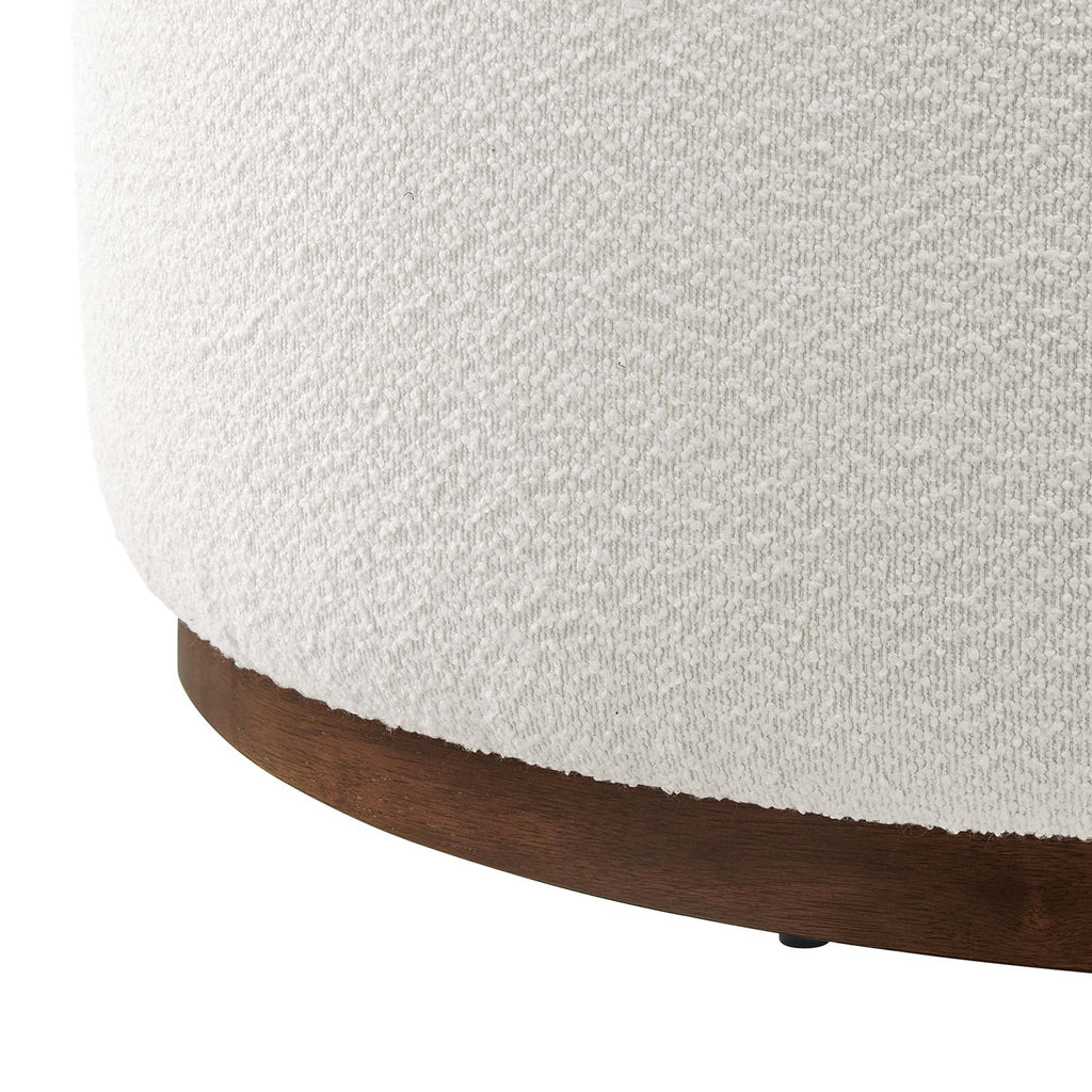 Tilden Large Round Boucle Upholstered Upholstered Ottoman by Modway