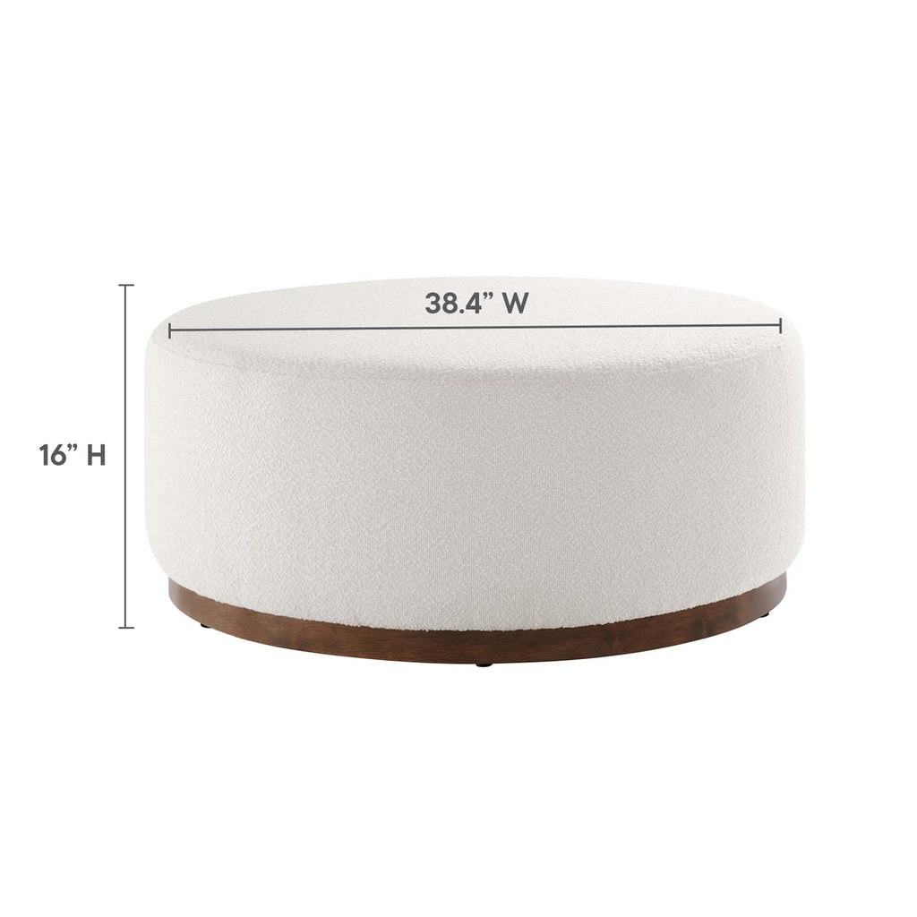 Tilden Large Round Boucle Upholstered Upholstered Ottoman by Modway