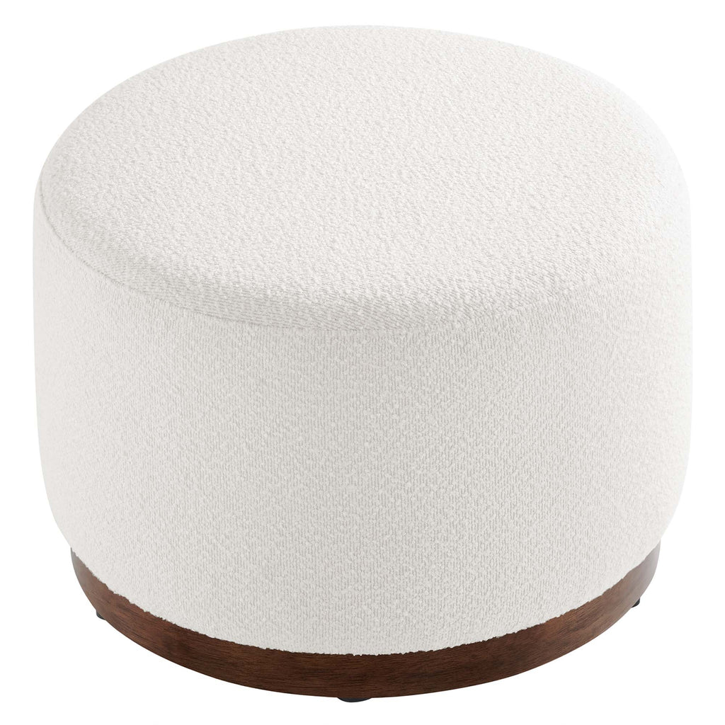 Tilden Large Round Boucle Upholstered Upholstered Ottoman by Modway