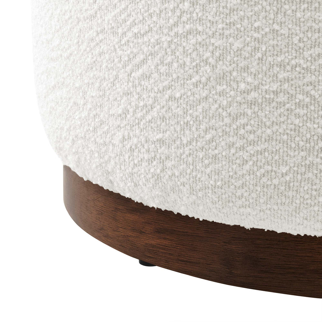 Tilden Large Round Boucle Upholstered Upholstered Ottoman by Modway