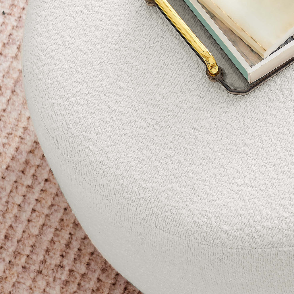 Tilden Large Round Boucle Upholstered Upholstered Ottoman by Modway