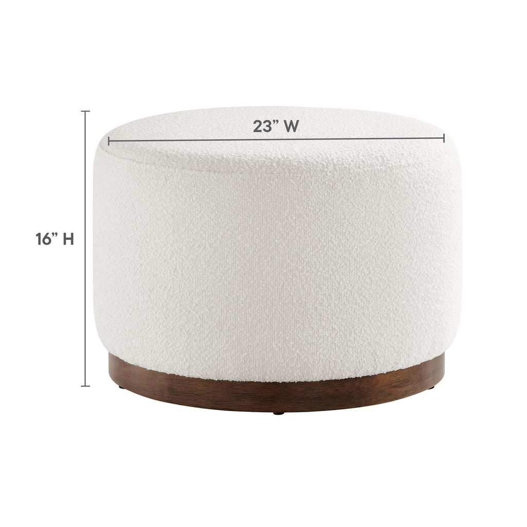 Tilden Large Round Boucle Upholstered Upholstered Ottoman by Modway