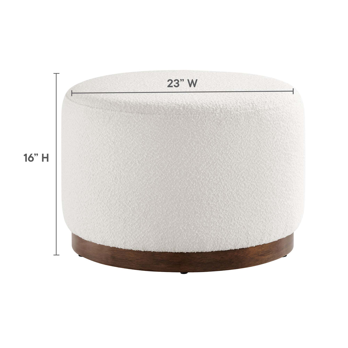Tilden Large Round Boucle Upholstered Upholstered Ottoman by Modway