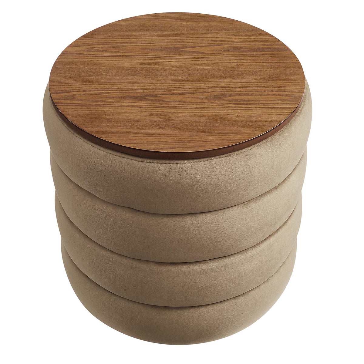 Mezzo Round Performance Velvet Storage Ottoman by Modway