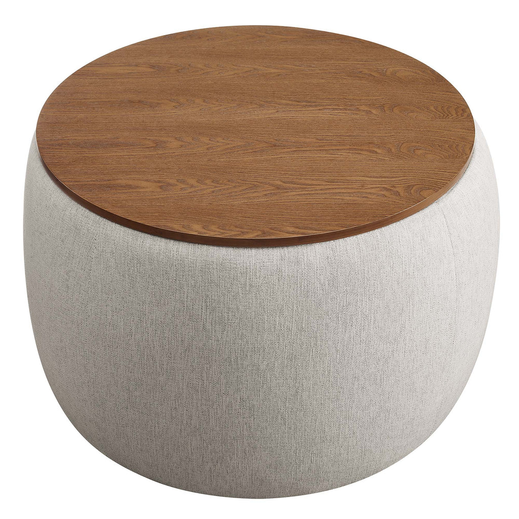 Perla Woven Heathered Fabric Upholstered Storage Ottoman by Modway
