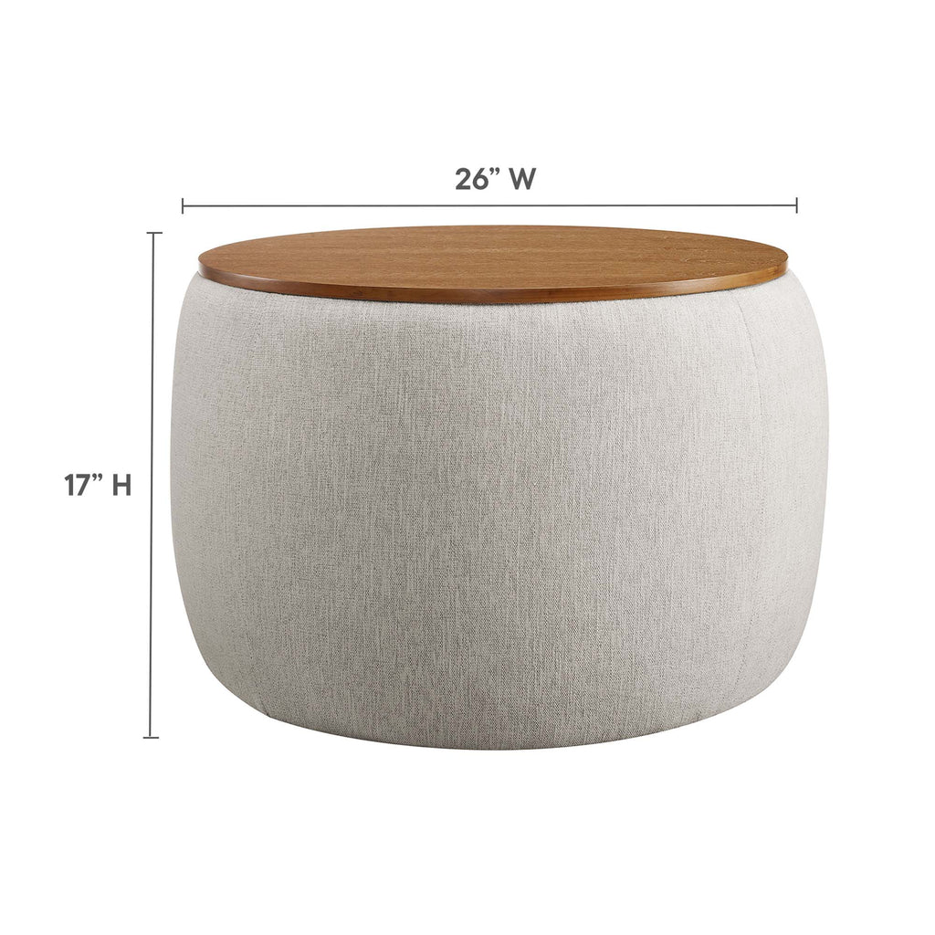 Perla Woven Heathered Fabric Upholstered Storage Ottoman by Modway