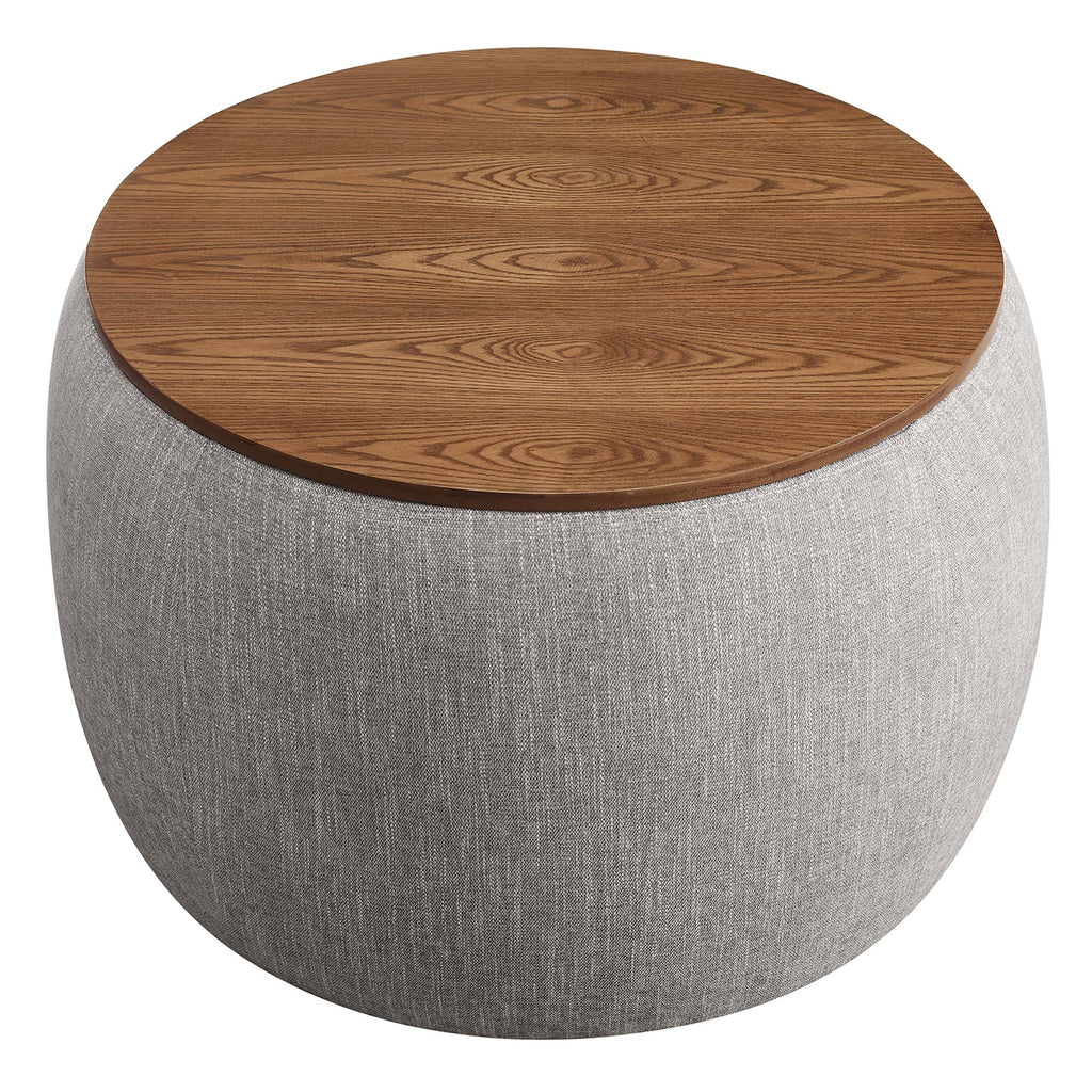 Perla Woven Heathered Fabric Upholstered Storage Ottoman by Modway