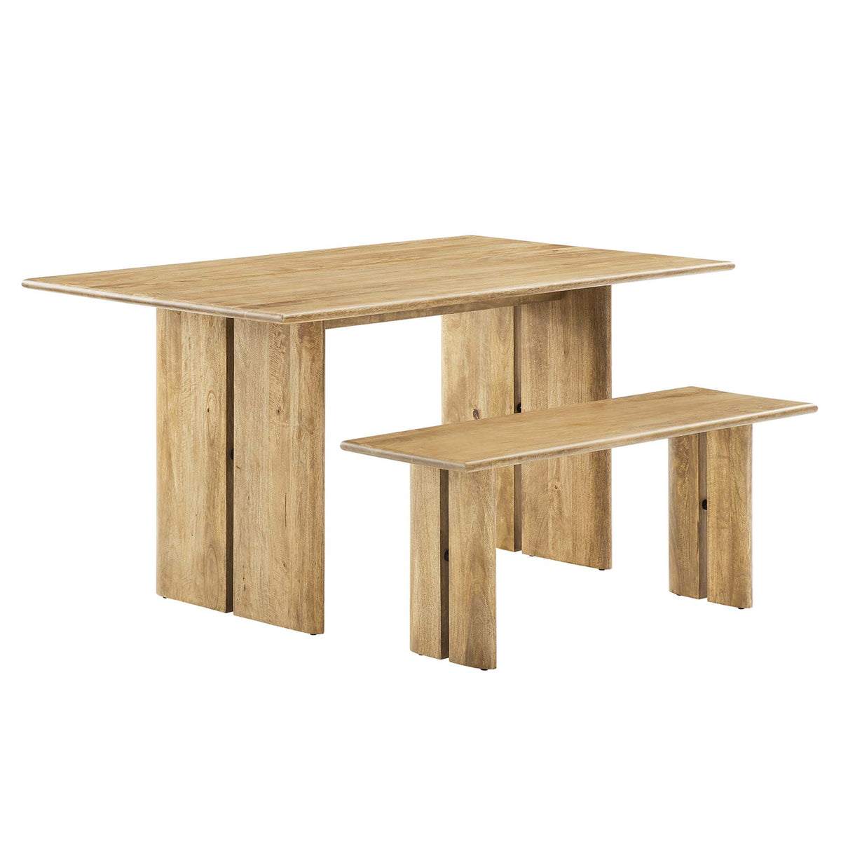 Amistad Wood Dining Table and Bench Set by Modway