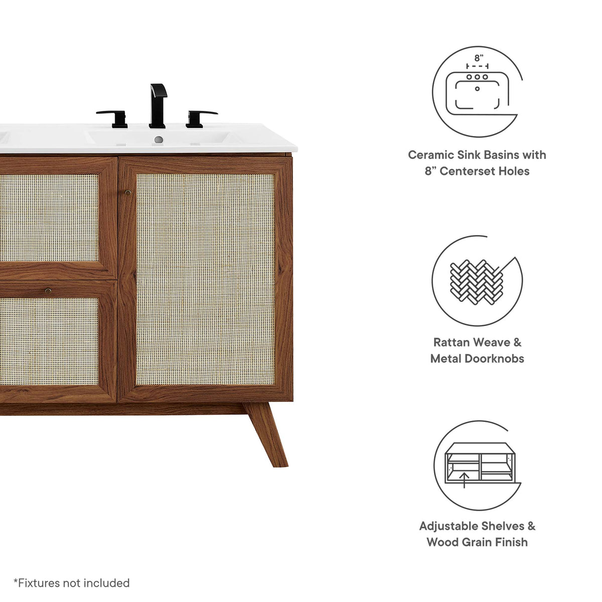 Soma 48" Double Sink Bathroom Vanity by Modway