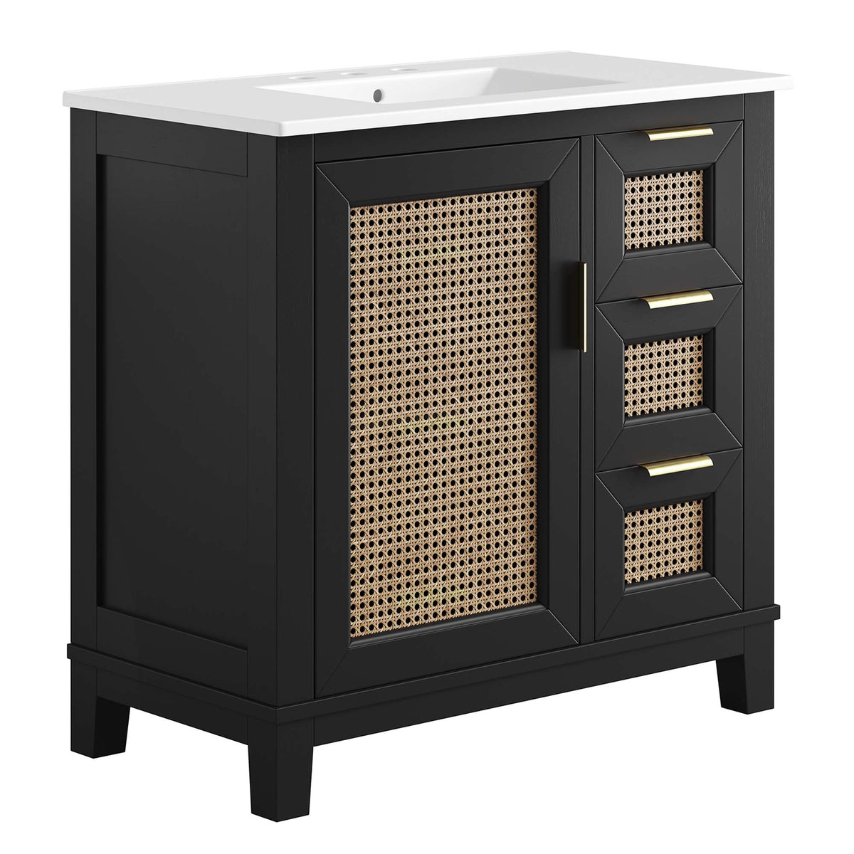 Dixie Solid Wood Bathroom Vanity Cabinet by Modway