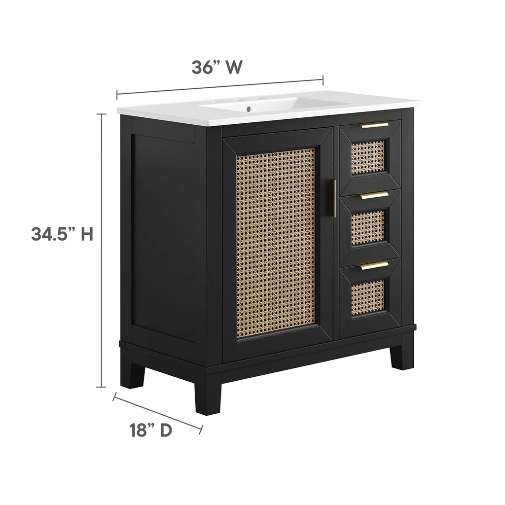 Dixie Solid Wood Bathroom Vanity Cabinet by Modway