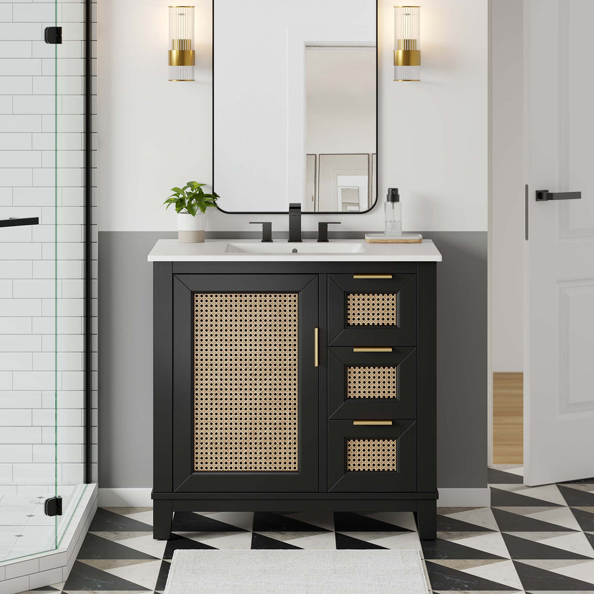 Dixie Solid Wood Bathroom Vanity Cabinet by Modway