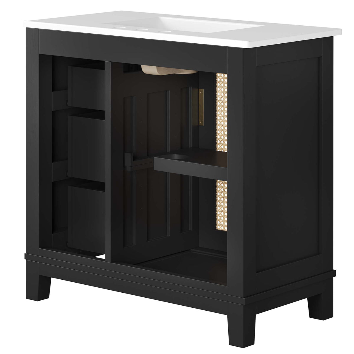 Dixie Solid Wood Bathroom Vanity Cabinet by Modway