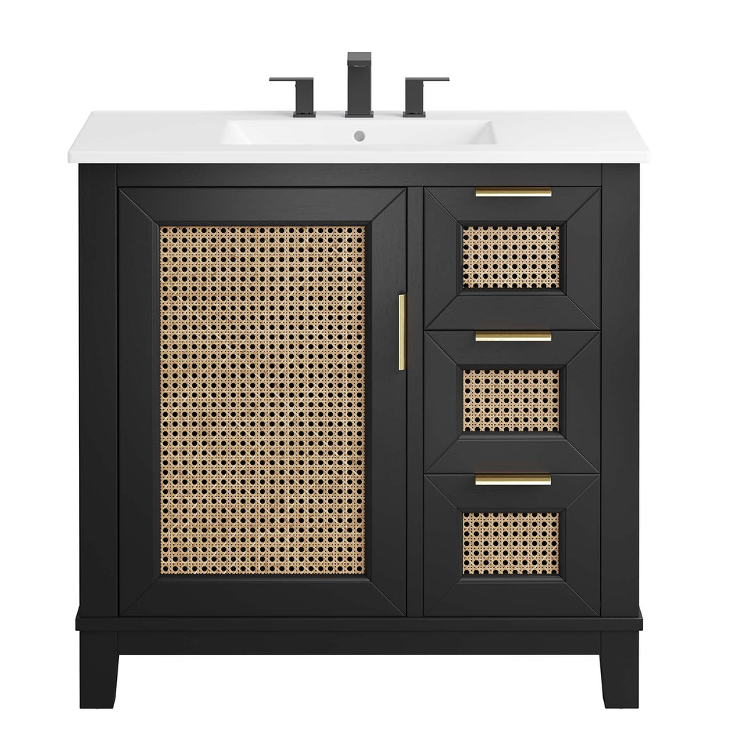 Dixie Solid Wood Bathroom Vanity Cabinet by Modway
