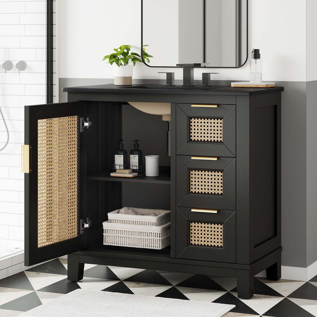 Dixie Solid Wood Bathroom Vanity Cabinet by Modway