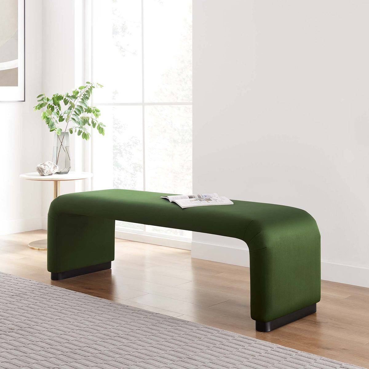 Koda Performance Velvet Waterfall Long Bench by Modway