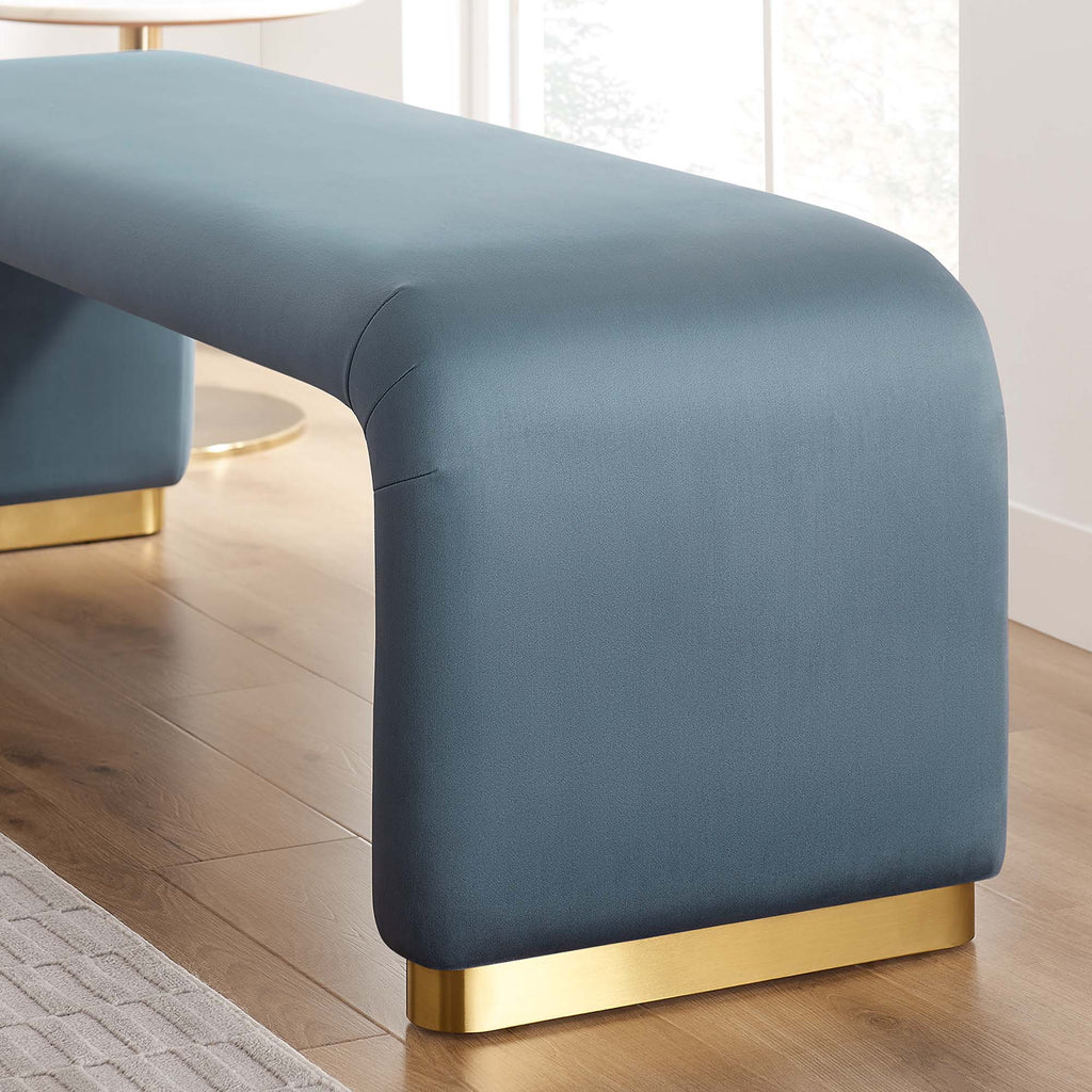 Koda Performance Velvet Waterfall Long Bench by Modway