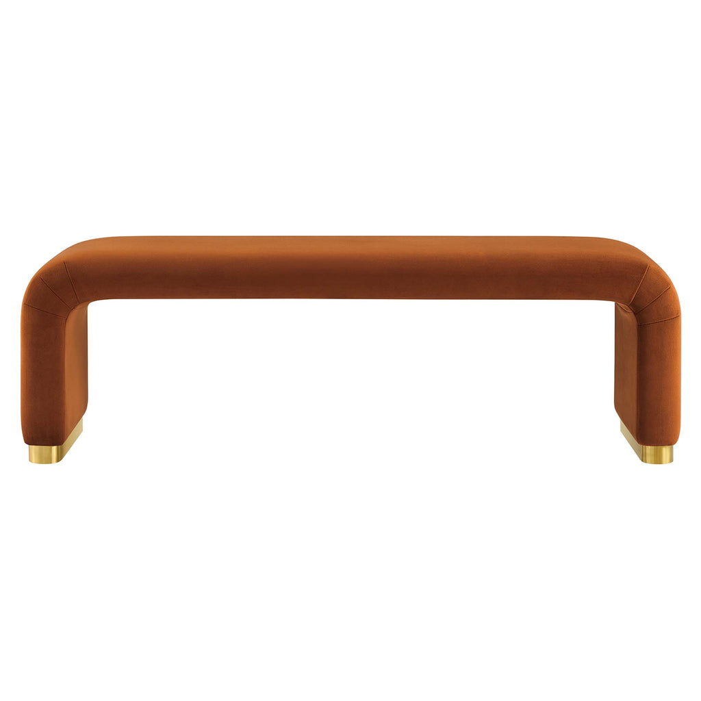 Koda Performance Velvet Waterfall Long Bench by Modway