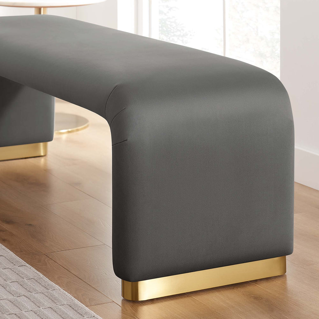 Koda Performance Velvet Waterfall Long Bench by Modway