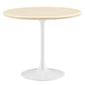 Lippa 36" Round Faux Travertine Dining Table by Modway