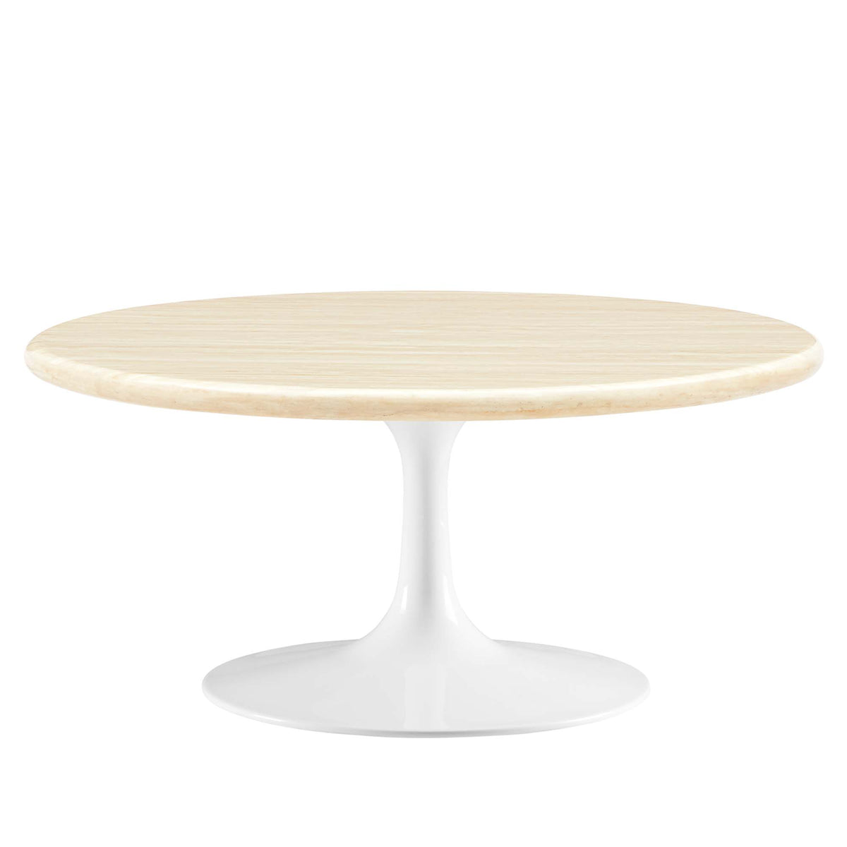 Lippa 36" Round Faux Travertine Coffee Table by Modway